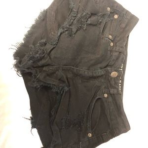 Black high waisted American eagle shorts